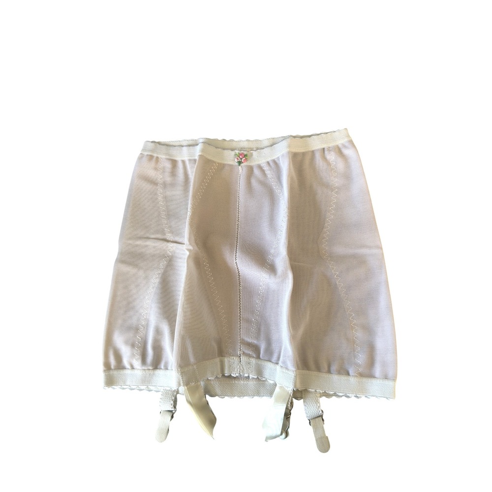 Vintage Body Lites JCPenney White Lace Garter Belt & Girdle Set NWT Medium JS - Picture 7 of 10